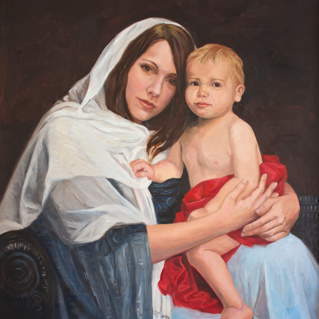 Virgin Mary with Christ child on her lap